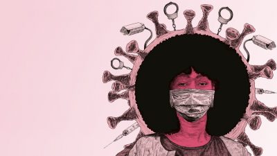 An illustration featuring French Black Lives Matter activist Assa Traoré